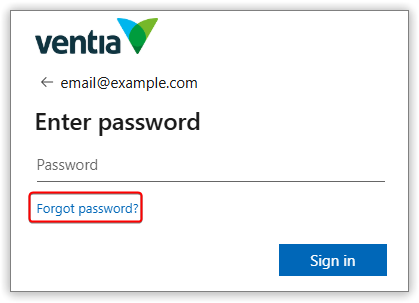 Forgot password button example